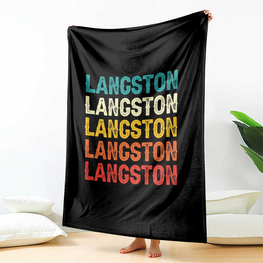 Langston Throw Blanket Oklahoma Retro Vintage City