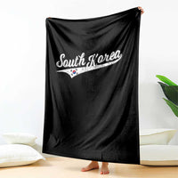 South Korea Throw Blanket Retro Script Sport Korean Flag