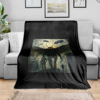 Mothman Aliens Throw Blanket Funny Cryptid Alien UFO - Wonder Print Shop