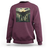 Mothman Aliens Sweatshirt Funny Cryptid Alien UFO - Wonder Print Shop