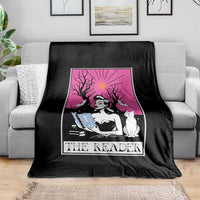 The Reader Tarot Throw Blanket Witch Reading Book Club Occult Cat Mom - Wonder Print Shop