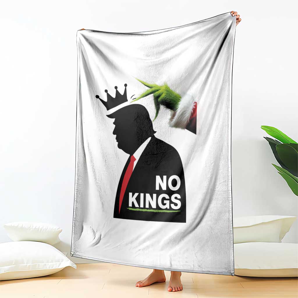 Funny Christmas No Kings in America Throw Blanket - undefined