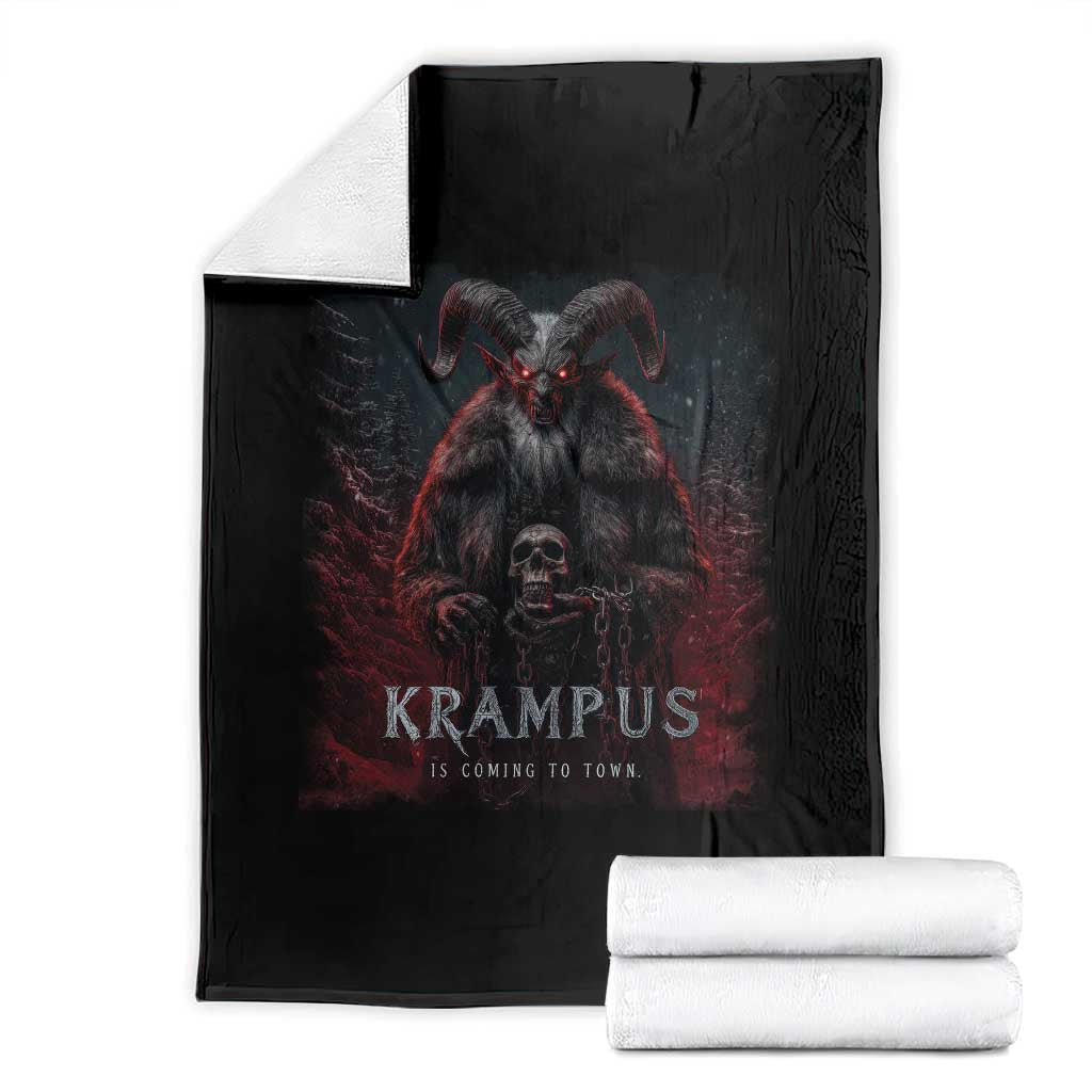Krampus Is Coming To Town Throw Blanket Gothic Dark Xmas Gift Horror Holiday - Wonder Print Shop