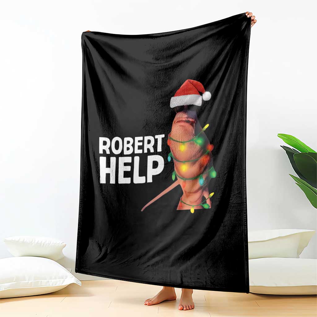 Marcus The Worm Christmas Throw Blanket Robert Help Internet Weirdcore Brainrot Humor - Wonder Print Shop