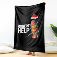 Marcus The Worm Christmas Throw Blanket Robert Help Internet Weirdcore Brainrot Humor - Wonder Print Shop