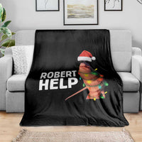 Marcus The Worm Christmas Throw Blanket Robert Help Internet Weirdcore Brainrot Humor - Wonder Print Shop
