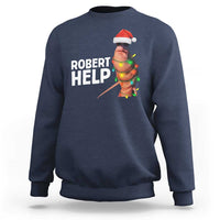 Marcus The Worm Christmas Sweatshirt Robert Help Internet Weirdcore Brainrot Humor - Wonder Print Shop