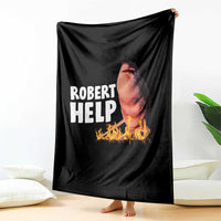Marcus The Worm Throw Blanket Funny Brainrot Meme Robert Help - Wonder Print Shop