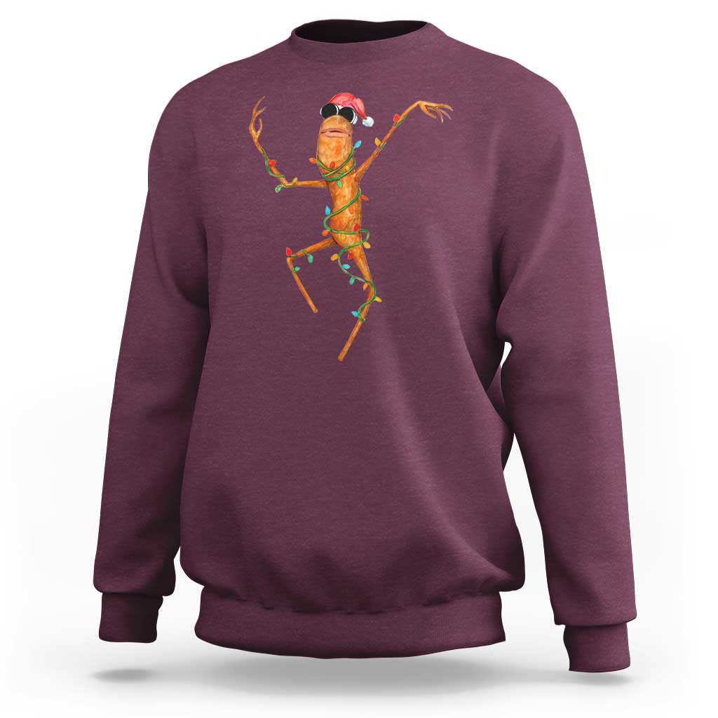 Marcus The Worm Christmas Sweatshirt Internet Weirdcore Brainrot Humor - Wonder Print Shop