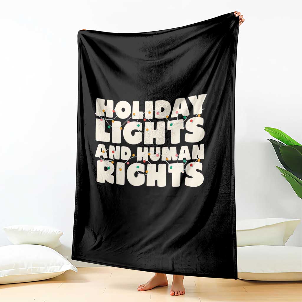 Holiday Lights Human Rights Christmas Throw Blanket - Wonder Print Shop