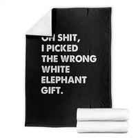 Oh Shit Funny White Elephant Gifts Throw Blanket - Wonder Print Shop