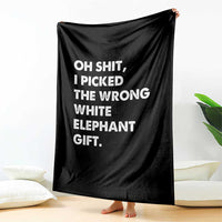 Oh Shit Funny White Elephant Gifts Throw Blanket - Wonder Print Shop