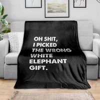 Oh Shit Funny White Elephant Gifts Throw Blanket - Wonder Print Shop