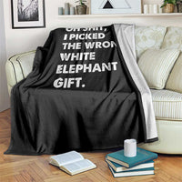 Oh Shit Funny White Elephant Gifts Throw Blanket - Wonder Print Shop