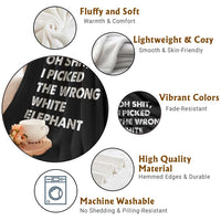 Oh Shit Funny White Elephant Gifts Throw Blanket - Wonder Print Shop