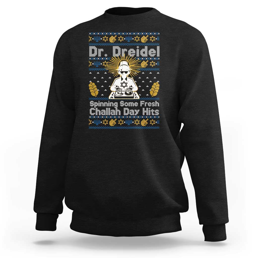 Funny Ugly Hanukkah Sweatshirt Mr Dreidel Dj Chanukkah Jewish - Wonder Print Shop