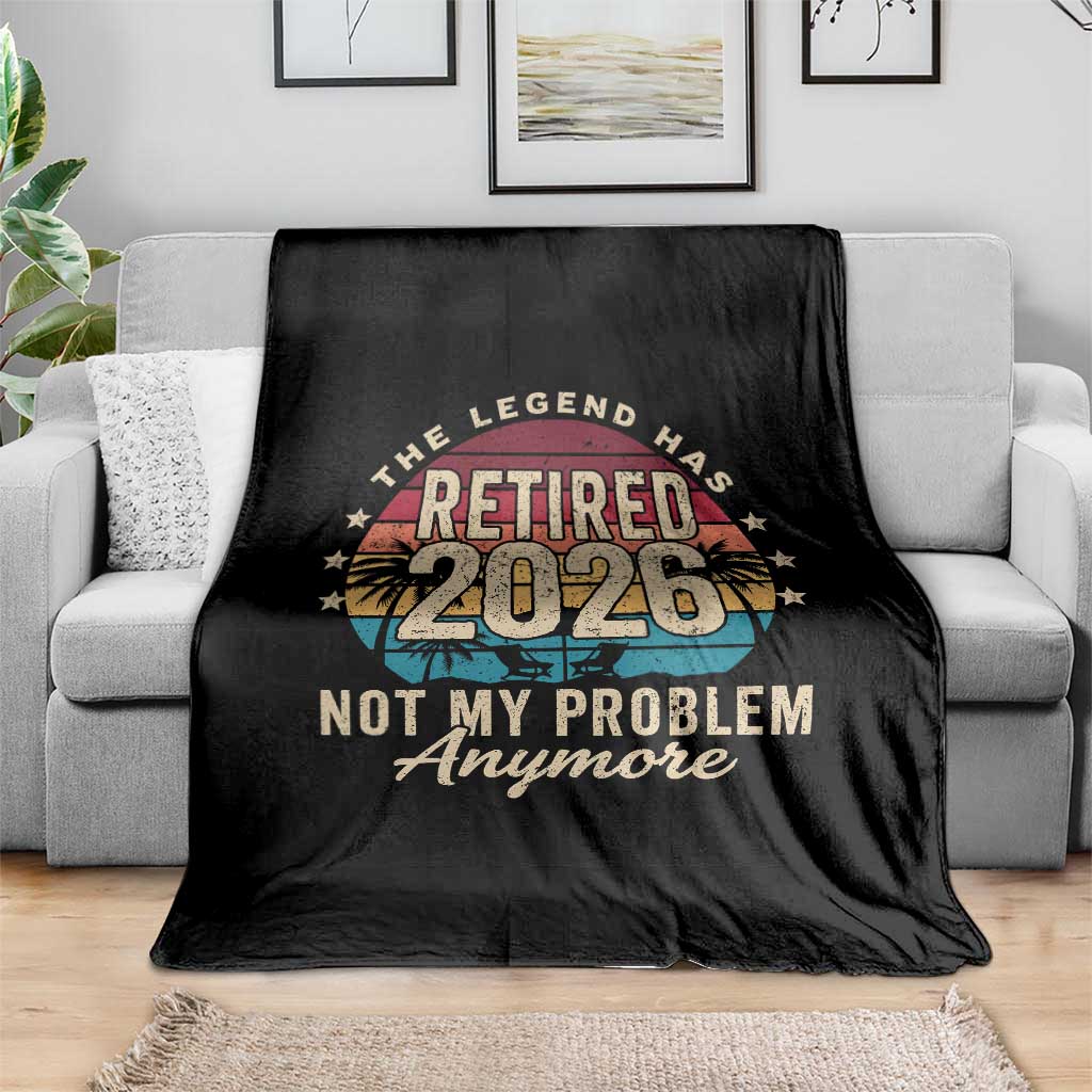 The Legend Has Retired 2026 Throw Blanket Retro Funny Retirement