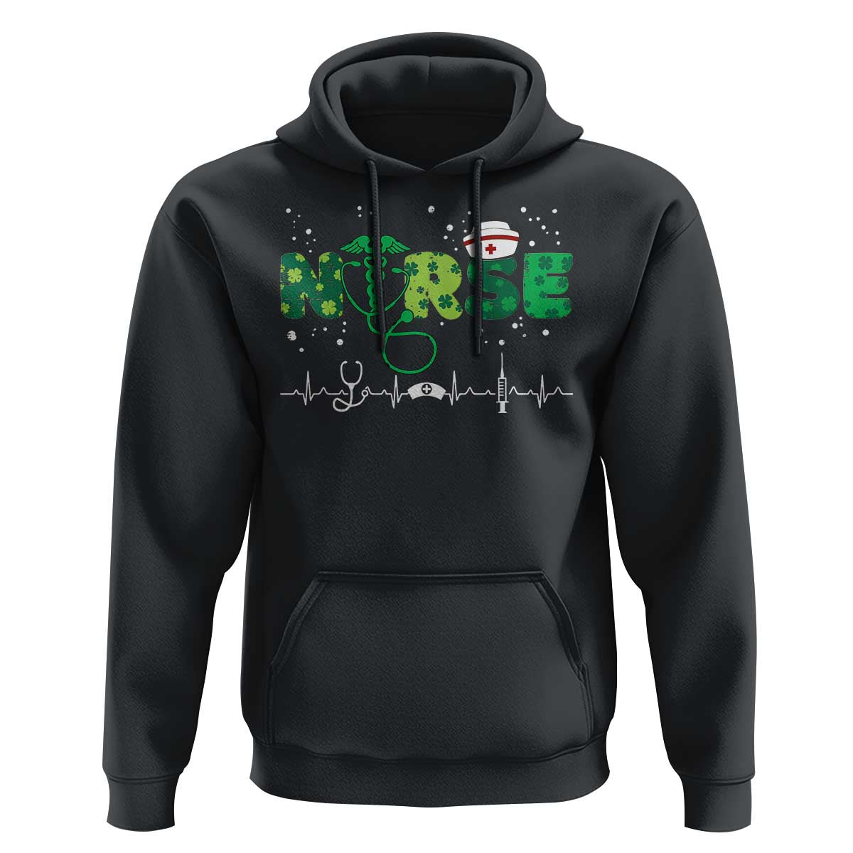 Nurse St Patricks Day Hoodie Stethoscope Scrub Irish Nurses Paddys Day