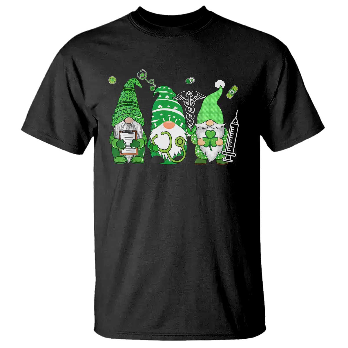 Nurse St Patricks Day T Shirt Lucky Shamrock Leopard Gnomes Irish Nurses