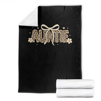 Leopard Auntie Throw Blanket Coquette Bow Cute Gift For Aunt