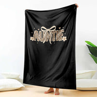 Leopard Auntie Throw Blanket Coquette Bow Cute Gift For Aunt