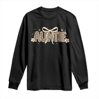 Leopard Auntie Long Sleeve Shirt Coquette Bow Cute Gift For Aunt