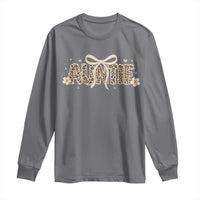 Leopard Auntie Long Sleeve Shirt Coquette Bow Cute Gift For Aunt