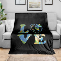 Earth Day Throw Blanket Heart Environmental Nature Recycling Lovers