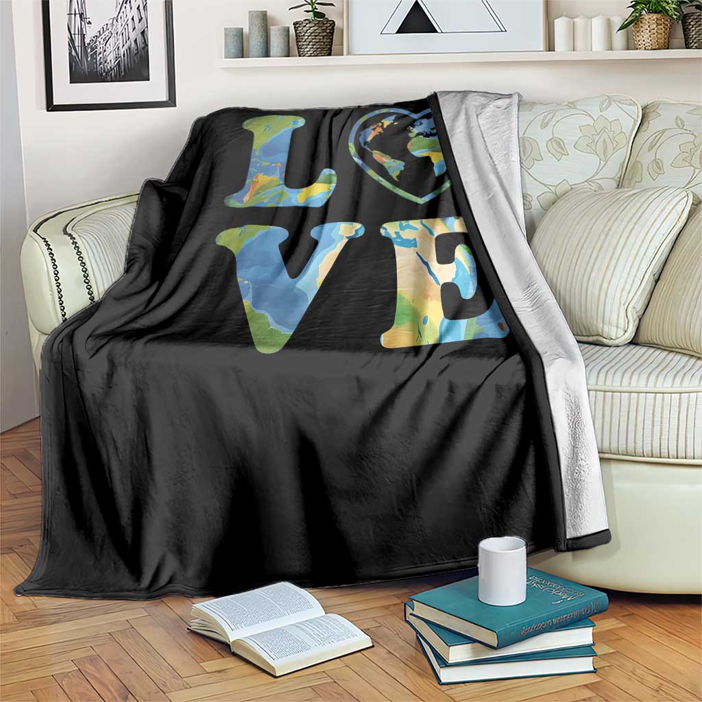 Earth Day Throw Blanket Heart Environmental Nature Recycling Lovers