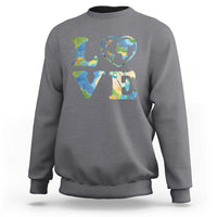 Earth Day Sweatshirt Heart Environmental Nature Recycling Lovers