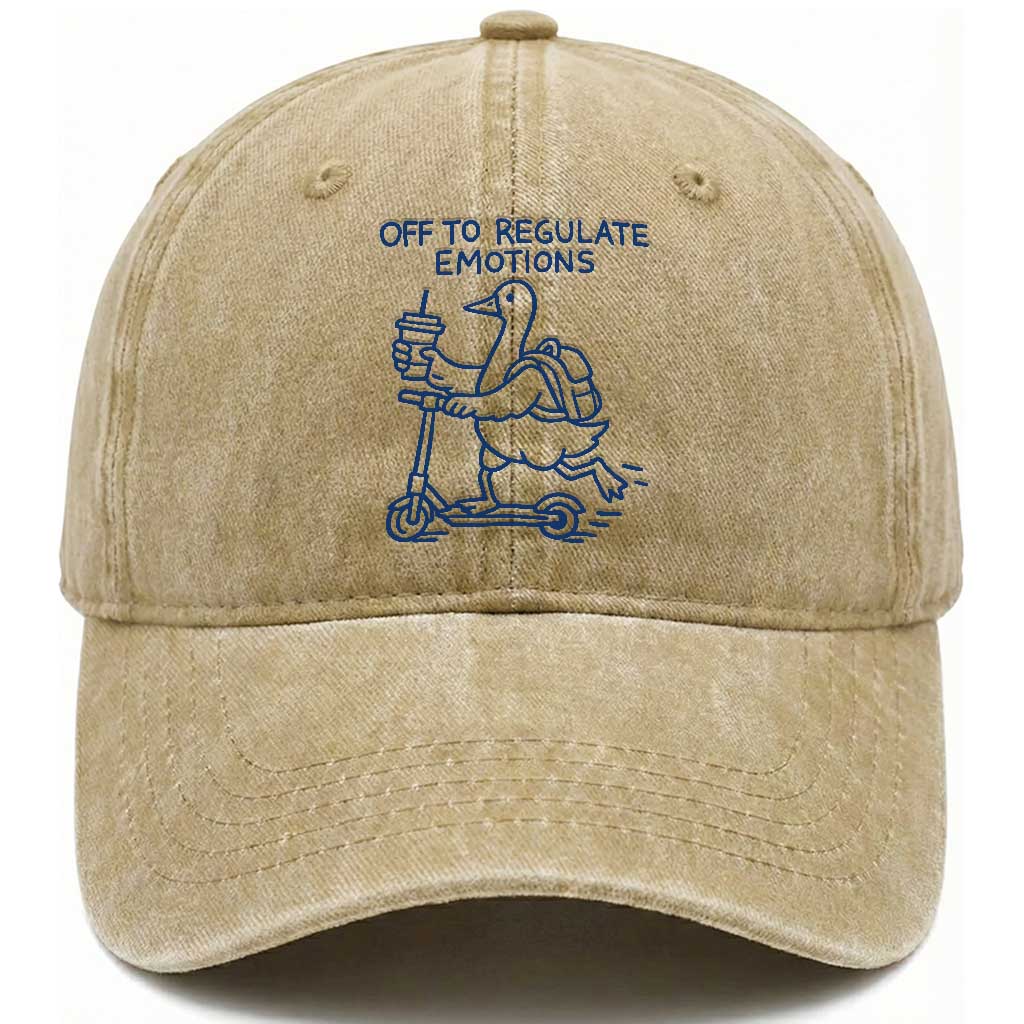 Funny Goose Psychologist Washed Cotton Baseball Cap Off To Regulate Emotions Mental Health Counselor