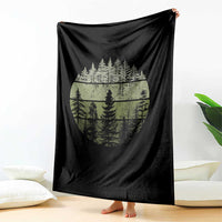 Retro Forest Trees Outdoors Nature Throw Blanket Vintage Wildlife - Wonder Print Shop