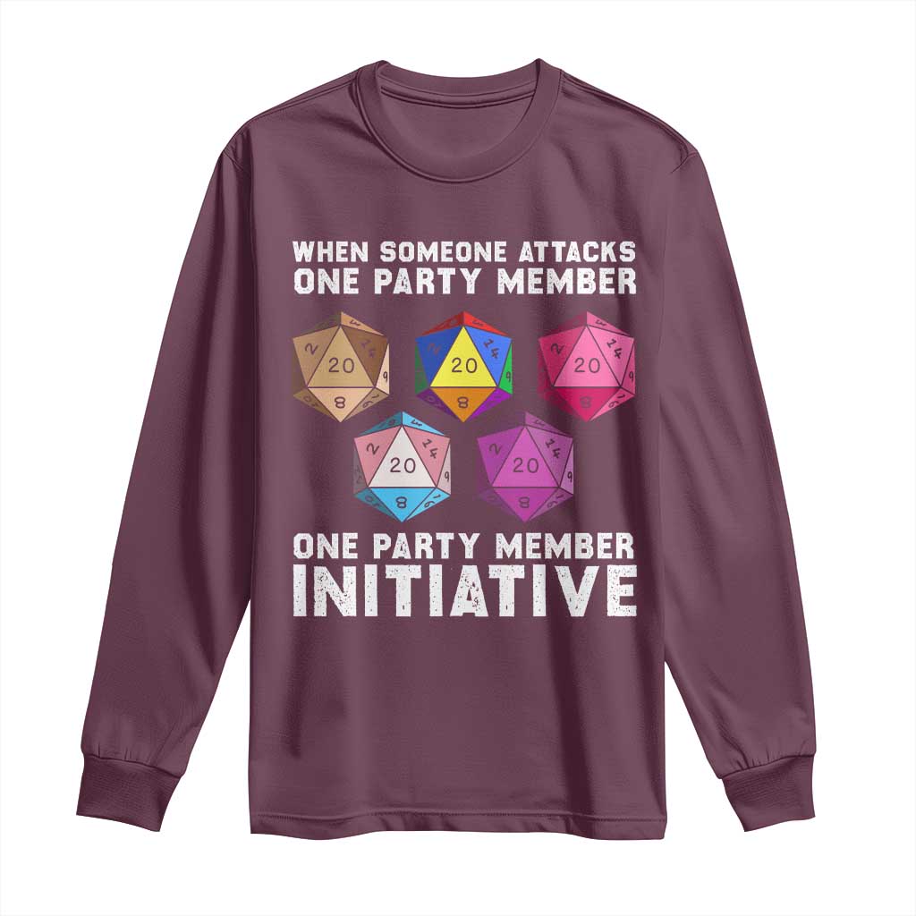 When Someone Attacks One Party Member D20 Dice LGBTQ Ally Long Sleeve Shirt - Wonder Print Shop
