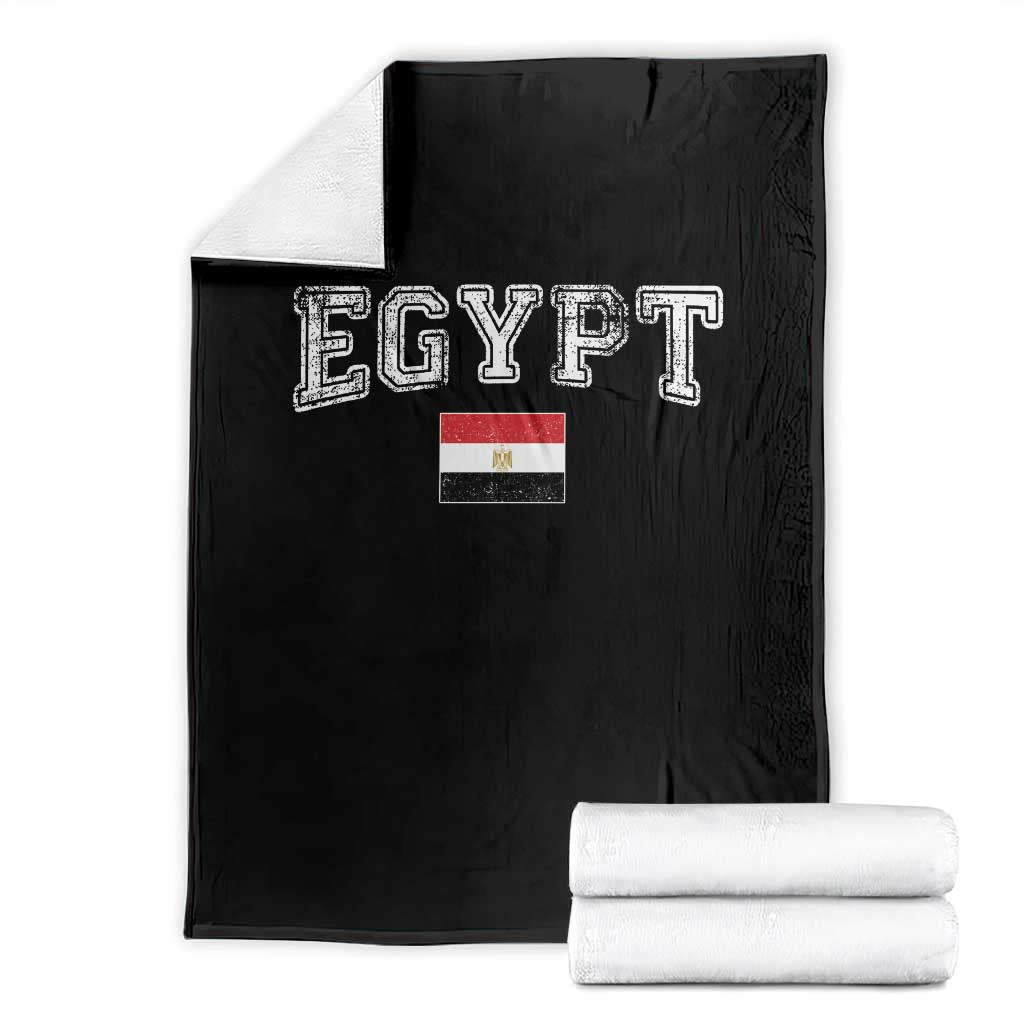 Vintage Egypt Throw Blanket Distressed Flag Patriotic Football Fan Pride Gift for Egyptians