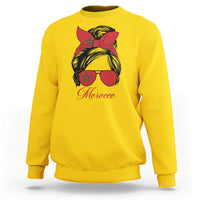 Morocco Girl Sweatshirt Moroccan Princess Morocco Flag Messy Bun