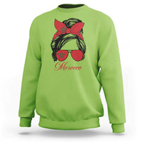 Morocco Girl Sweatshirt Moroccan Princess Morocco Flag Messy Bun