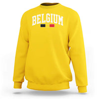 Vintage Belgium Flag Graphic Sweatshirt Belgian Pride Patriotic Gift