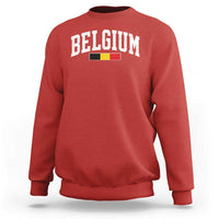 Vintage Belgium Flag Graphic Sweatshirt Belgian Pride Patriotic Gift