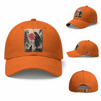 Vintage Japanese Samurai Warrior and Black Cat Baseball Cap