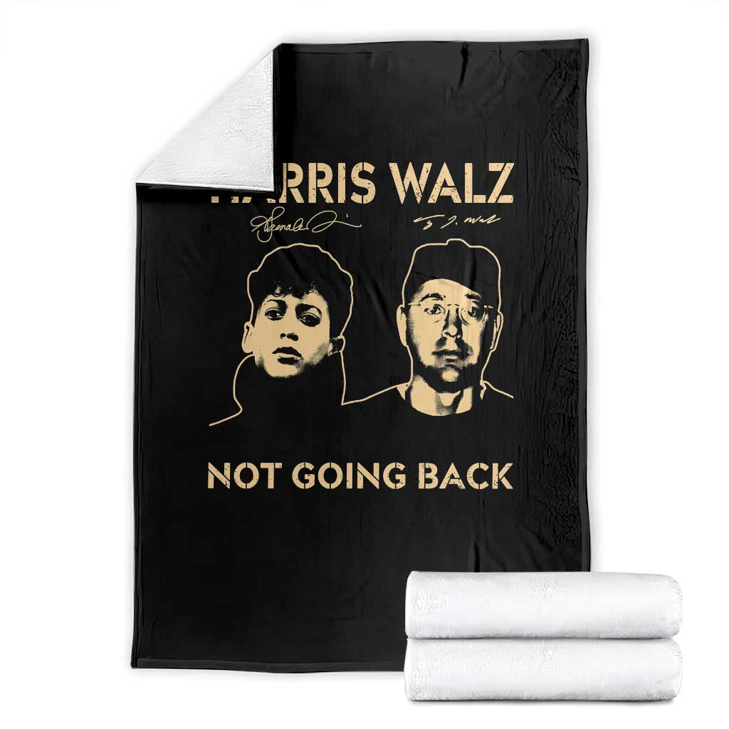 Harris Walz Throw Blanket Retro We Are Not Going Back