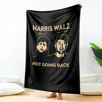 Harris Walz Throw Blanket Retro We Are Not Going Back