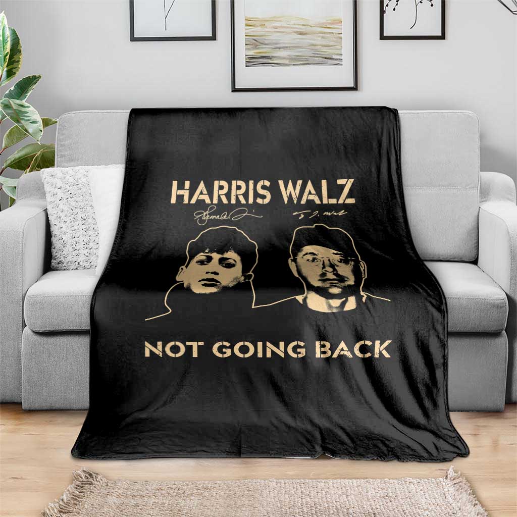 Harris Walz Throw Blanket Retro We Are Not Going Back