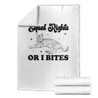 Feminist Cat Throw Blanket Equal Rights or I Bites Human Rights - Wonder Print Shop