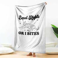 Feminist Cat Throw Blanket Equal Rights or I Bites Human Rights - Wonder Print Shop