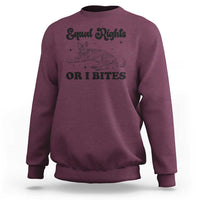 Feminist Cat Sweatshirt Equal Rights or I Bites Human Rights - Wonder Print Shop