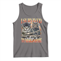 Tummy Ache Survivor Cat Meme Tank Top Funny Saying Cats Bootleg - Wonder Print Shop