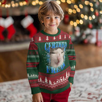Certified Freak Funny Cat Meme Knitted Sweatshirt Internet Memes Gen Z - Wonder Print Shop