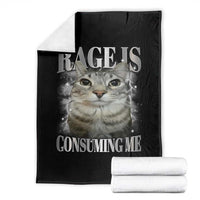 Rage Is Consuming Me Throw Blanket Funny Silly Cat Memes - Wonder Print Shop