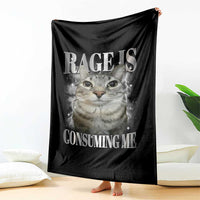 Rage Is Consuming Me Throw Blanket Funny Silly Cat Memes - Wonder Print Shop