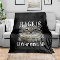 Rage Is Consuming Me Throw Blanket Funny Silly Cat Memes - Wonder Print Shop
